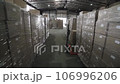 Production warehouse. Storage of finished products in boxes and plastic packages. Hangar, product distribution, sales 106996206