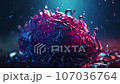 animation - Clouds of bright colorful ink mixing in water 107036764