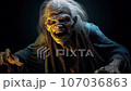 animation of spooky,creepy and scary zombie with glitch effect  107036863