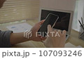 Close-Up of Hand Touching Smartphone Screen: Modern Communication Technology, Touch the phone screen, Mobile Device for Digital Connection, Go no internet. 107093246