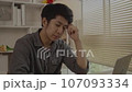 Stressed Young Businessman Facing Financial Loss in Corporate Office, Depressed man Dealing with Financial Setback, Stress and Money Problems, Anxiety and Worry Concept. 107093334