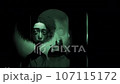 animation of spooky,creepy and scary vintage baby doll in front of weird background 107115172