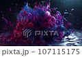 animation - Clouds of bright colorful ink mixing in water 107115175