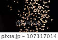 黑色背景上散射的橙色玻璃球 107117014