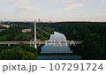 Aerial view of the pedestrian bridge in Vingis Park. Vilnius, Lithuania 107291724