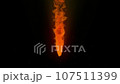 Stylized fiery comet. The comet is flying down. Meteorite. Space. 107511399