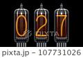 Retro mechanical number display Nixie tube countdown 107731026