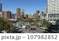 An aerial view of the metropolis of Tokyo with a busy intersection 107982852