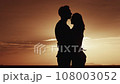 Silhouette Of A Couple In Love At Sunset. A Manの動画素材 [108003052] - Pixta