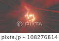 A 3D animated red high-speed curved tunnel through space using cutting-edge scientific dimensional travel technology. 108276814
