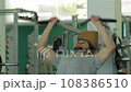 Man doing exercise for the chest muscles 108386510