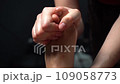 Professional foot massage. Authentic footage of luxury spa treatment. Charming light. Shallow depth of field. Stylized and colored. 109058773