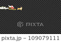 聖誕老人乘坐馴鹿拉的雪橇經過，閃閃發光的 Alpha 視頻 109079111