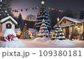 New Year's holidays in a small town, created with the help of artificial intelligence. 109380181