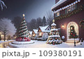 New Year's holidays in a small town, created with the help of artificial intelligence. 109380191