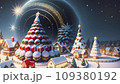 New Year's holidays in a small town, created with the help of artificial intelligence. 109380192
