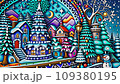 New Year's holidays in a small town, created with the help of artificial intelligence. 109380195