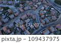 New Build Housing Estate on a Frosty UK Morning Aerial View 109437975