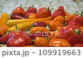 Mix of Chili Peppers Close-Up Including Habanero, Jalapeno, Cayenne, Harvey 109919663