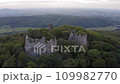 Aerial drone footage of the old Pajstun Castle ruins in autumn, Slovakia 109982770