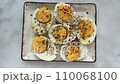 top view delicious hard boiled eggs halved 110068100