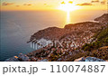 Beautiful sunset view of Dubrovnik, the pearl of the Adriatic Sea 110074887