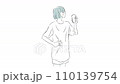 Animation of a girl drinking water deliciously 110139754