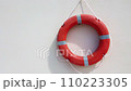 orange lifesaver on white background horizontal lifebuoy safety symbols 110223305