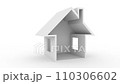 Empty house cross section isolated on white background. HD Video. 3d rendering 110306602