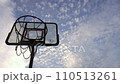 slow motion basketball ring and basketball court on clear sky 110513261