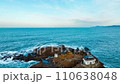 夕日の後ヶ島（竜宮城のモデル）を空撮 110638048