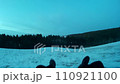 man riding on a sled from the hill POV go pro 110921100