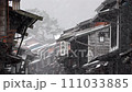 用長焦相機壓縮並用固定相機拍攝的奈良井宿下雪的影片。 111033885