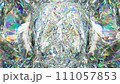 kaleidoscope abstraction rotating sparkling shiny glass texture seamless loop. 3d render, 3d animation 111057853