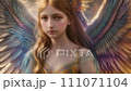 Beautiful angel with colorful wings and costume 111071104