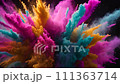 Colorful mixed rainbow powder explosion 111363714