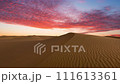 Timelapse of sunset over the sand dunes in the desert. Sahara desert 111613361