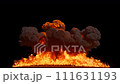 Burning fuel with thick smoke. Realistic fire with alpha channel. Fire with smoke on isolated background with alpha channel, fire. 111631193