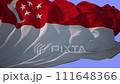Flag of Singapore, alpha channel seamless looping 4K. 111648366