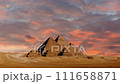 Timelapse of sunset at Pyramid complex of Giza, in Cairo, Egypt. 111658871