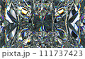kaleidoscope abstraction rotating sparkling shiny glass texture. 3d render, 3d animation 111737423