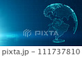 Global business strategy concept, abstract Earth world map on dark blue background 111737810