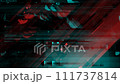 Abstract digital pixel noise glitch error damaged video, digitally generated footage 111737814