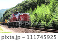 Long rail transport train running on the Hokuriku Main Line DD51 temporary construction train 111745925
