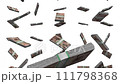 japanese 10000 yen banknotes stacks of money falling on white background 111798368