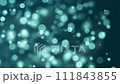 青、緑、水色のキラキラ背景。浮き上がるパーティクル 111843855