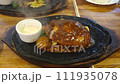 ハンバーグ、ステーキ、鉄板焼、動画、臨場感、おいしそう、ジューシー、大盛、　300g、 111935078