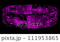 Grid structure men stay near transparent situational maps. Mystical 3D animation. 111953865