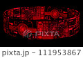 Grid structure men stay near transparent situational maps. Mystical 3D animation. 111953867