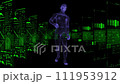 Running men 3D video. Mesh texture, grid mystical texture. Futuristic maps diagrams of the future. 111953912